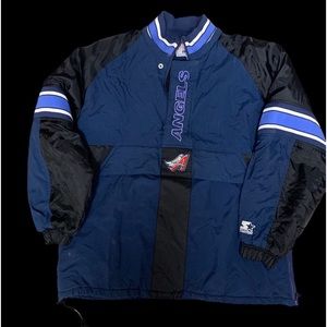 Starter Women's Blue and Black Varsity Jacket